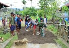 Wujud Kepedulian, Satgas TMMD dan Warga Kompak Perbaiki Jalan Desa