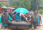 Banjir Rendam Permukiman di Pidie, TNI Bantu Evakuasi dan Distribusi Logistik