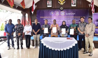 Penandatanganan PKS Kampung Nelayan Merah Putih Dorong Penguatan Ekonomi Maritim di Sarmi