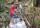 TNI AD Rampungkan Rehab Jembatan Gantung Halimbe, Akses Warga Labura Kembali Lancar