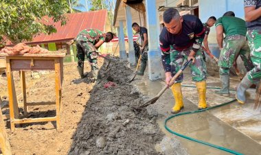 TNI AD Terjun Langsung Pulihkan Sekolah Terdampak Bencana di Aceh Tengah