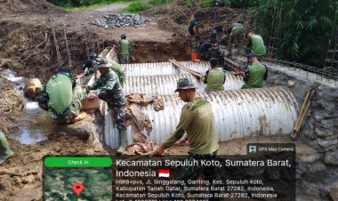 Gotong Royong TNI–Rakyat, Kodam XX/Tuanku Imam Bonjol Bangun Jembatan Pulihkan Akses Warga Tanah Datar