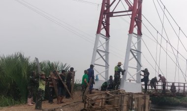 TNI AD Rampungkan Rehab Jembatan Gantung di Langkat, Akses dan Konektivitas Warga Kembali Normal